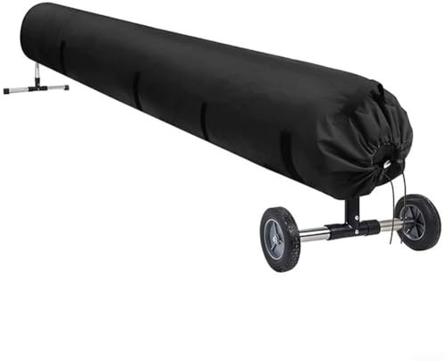 Heavy Duty Pool Reel Cover, 420D Oxford Solar Blanket Protector for Above Ground and Inground Swimming Pools, Weather Resistant Roller Dust Shelter Against UV Rain Snow,(18FT)