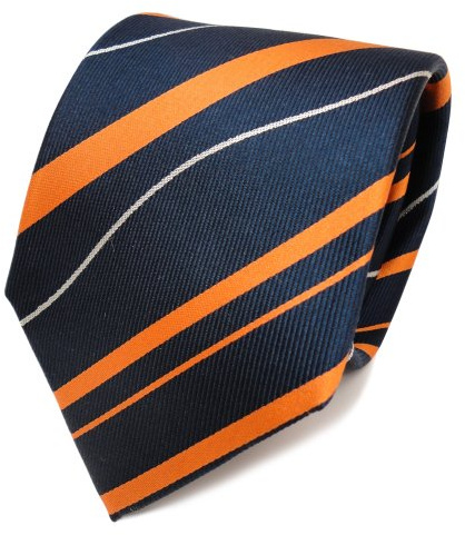 TigerTie Designer Seidenkrawatte in gestreift - 8 cm Krawattenbreite