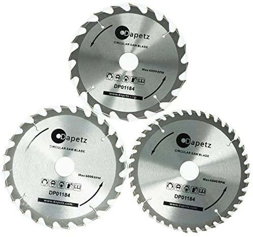 Dapetz ® 3 Piece TCT Circular Saw Blade Set 235 x 30-25, 16mm Rings (Wood Blade, Metal Cutting Blade, TCT Saw Blade) - TungstenCarbide Tipped Blade Cuts Wood, Metal and Plastic
