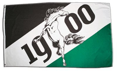 Fahne/Flagge Mönchengladbach Fohlen 1900 + gratis Sticker, Flaggenfritze®
