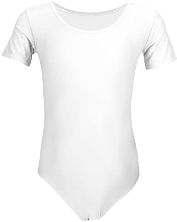 Aquarti Mädchen Gymnastikanzug Kurzarm Ballett Trikot