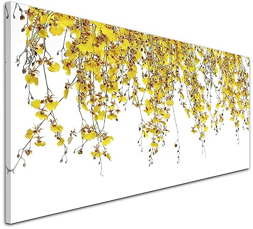 Wallfillers Yellow and White Orchids - Floral Canvas Modern - 1263-118x49cm