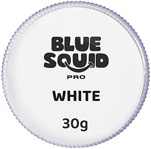 Blue Squid PRO Peinture du Visage - Blanc classique (30gm), Fournitures professionnelles de maquillage à base d'eau pour adultes, enfants et SFX