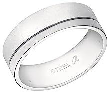 Amor Ring Edelstahl Unisex Damen Herren Ringe, Silber, Kommt in Schmuck Geschenk Box,