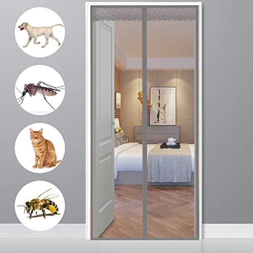 CHENG Tenda Magnetica zanzariera, Tende zanzariere per Porte 70x240cm, Chiude da Sola, Impedendo agli Insetti di Entrare Zanzariera Finestra Magnetica per Porte Finestre Balcone, Grigio
