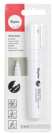 Rayher 30235000 Glue Pen - Bolígrafo (punta biselada, 4-6 mm, 1 unidad), color blanco