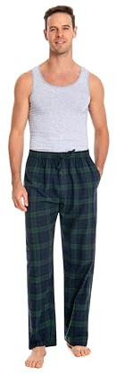 JTPW Herren 100% Baumwolle Flanell Bequeme Pyjama/Lounge Bottoms mit Taschen