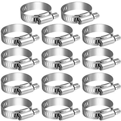MIAHART 21-38mm Schlauchschellen Edelstahl verstellbare Schneckengewinde-Schlauchschellen für flexibles Schlauchrohr 14er Pack (21-38mm)