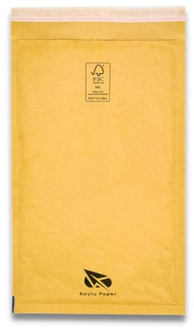RAYLU PAPER – 10 Stück Gepolsterte Versandtaschen Braun Selbstklebende Luftpolsterumschläge Recycelbare Luftpolstertaschen für Dokumente und Warensendungen (120 x 210 mm)