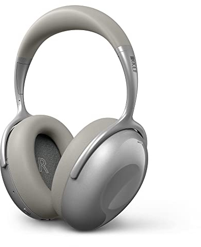 KEF Mu7 Kabelloser Kopfhörer mit aktiver Geräuschunterdrückung, Silver Grey
