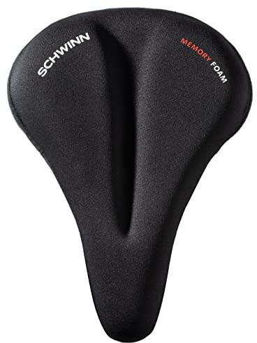Schwinn Comfort Bike Sport Seat Cover, Sport Memory Foam Padding Dual Strap, Fits Most Seats for Standard or Stationary Bikes
