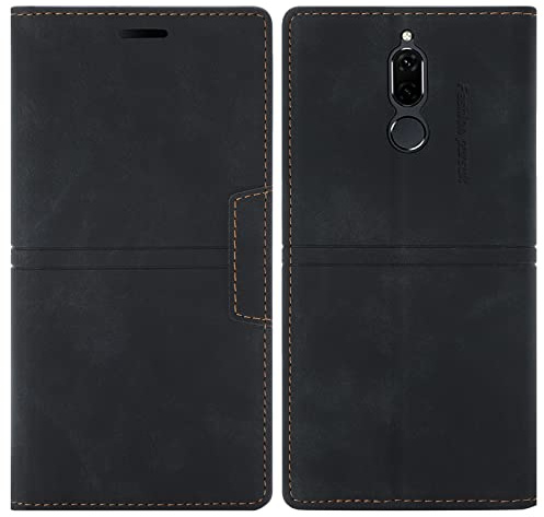 OKZone Kompatibel mit Huawei Mate 10 Lite Hülle, Handyhülle Wallet PU Leder Kartenfach Magnet Klappbar Schutzhülle Huawei Mate 10 Lite Hülle Flip Handytasche Case Cover Stoßfest Klapphülle (Schwarz)