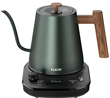 KLEAH Gooseneck Electric Kettle with Temperature Control - 0.8L Automatic Shut Off Tea & Coffee Kettle, Hot Water Boiler Pour Over Coffee Kettle, 1200W Quick Heating Keep Warm, Green