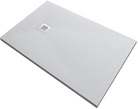 SOLIDSTONE | Piatto Doccia in Marmoresina Tutto Pieno H 2,8cm Bianco (80x90)