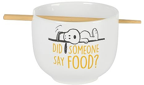 Peanuts Snoopy 6 Foodie Ramen Stoneware Noodle Bowl w/Chopsticks