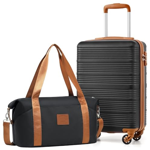 COOLIFE Handgepäck Koffer 55x35x20cm für Ryanair, 40x25x20cm Reisetasche