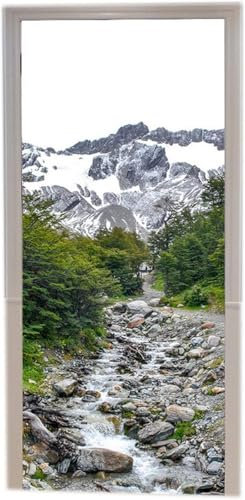 Türtapete Selbstklebend 90x200 Landschaft Türaufkleber 3D Türposter Natur Fototapete Türfolie Türklebefolie Wasserdichte für Türwand Dekoration Tapete a4763