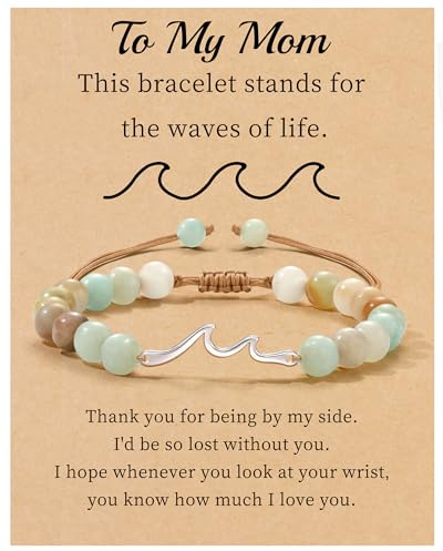 Sistble Wave Bracelet Inspirational Gifts for Women Natural Stone Bracelets Encouragement Gifts Bead Bracelet Birthday Gift for Friend Spiritual Always Remember Thoughtful Cheer Up Gift Jewelry