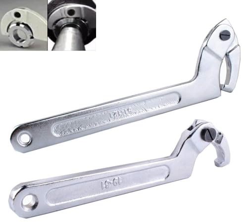 Juego Llave Gancho Ajustable 2 Piezas, Llave C para Tuercas Ranuradas