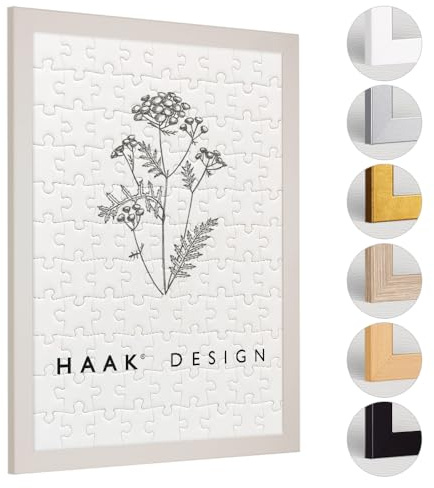 Haak Puzzlerahmen Tokio ANTIREFLEX/Entspiegelt Sandbeige 75 X 98 cm (ca. 2000 Teile) Bilderrahmen Rahmen für Puzzle