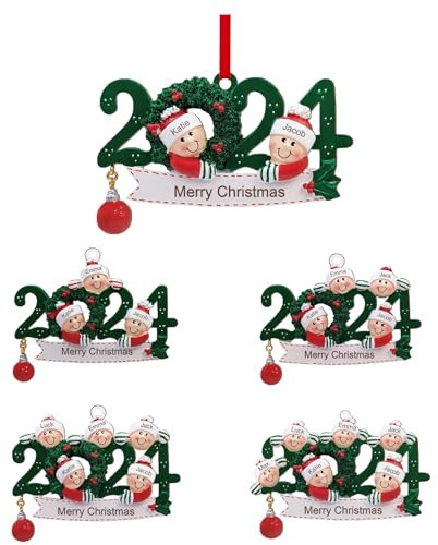 Jeweidea Personalisierte Weihnachtsanhänger mit Namen der Kinder 2024 Weihnachtsbaumschmuck Holz Weihnachtsdeko Holz Aufhängen (Namen 3)
