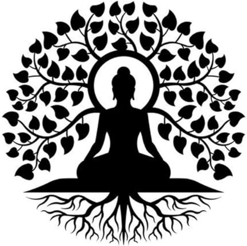 Tree of Life Mandala Buddha Metal Wall Art - Meditation Yoga Altar Decor for Indoor Zen Home/Outdoor Garden - Hanging Sign for Positive Energy and Peace