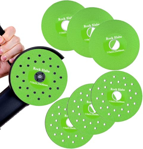 6 Pack 4.5 in Diamond Rock Slab Grinding Disc for Cutting and Grinding of Ceramics, Tiles and Marble, Compatible with Angle Grinder, Bench Grinder, Die Grinder