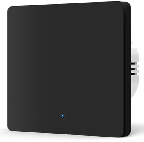 Acmerota ZigBee Smart Wall Light Switch Smart Light Switches (No Neutral, Single Rocker, Black) Remote Control Light Switch Compatible with Amazon Alexa/Google Assistant