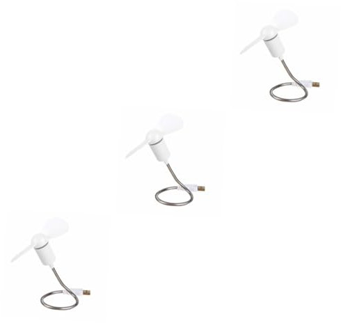 TOPBATHY 3 Ensembles Mini-ventilateur Usb Ventilateur Pliable Usb s Accessoires Pc Portable Rechargeable Mini Portable Col De Cygne Type 4 Pièces * 3
