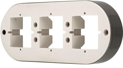 Cornice in porcellana retrò a 3 scomparti, serie PR1 grigio-beige