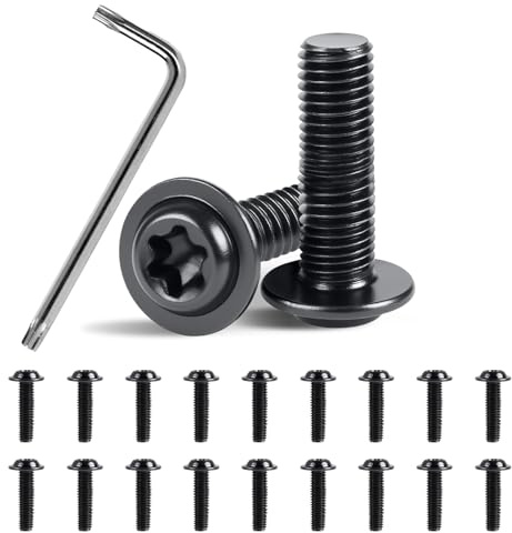 MIGUBIGU 20 Stück Flachkopfschrauben Torx M8 x 16 mm mit Torx Schlüssel, Linsenkopfschrauben m8, Edelstahl A2 V2A Schrauben Vollgewinde, Flanschschraube für Möbel, Fahrzeuge, Industriebau