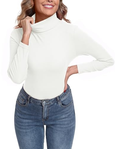 IWOLLENCE Thermo Langarmshirt Damen Rollkragenpullover Hochkragen Slim Fit Warm Unterhemd Langarm Top Thermounterwäsche für Winter Alltag Eng Bequem Atmungsaktiv