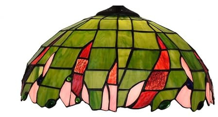 FUIBEJAE Tiffany Style Lamp Shade Replacement Fit 16 Inch Vintage Green Vintage Stained Glass Lampshade Only for Table Lamps Ceiling Fixture Floor Lamp Pendant Light