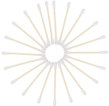CLISPEED 100 Stück Bambus Wattestäbchen mit Doppelseitigen Baumwollspitzen Sanfte Reinigung Vielseitig für Make up Ohrenpflege und Präzise Pflege Umweltfreundlich Hautschonend Praktische