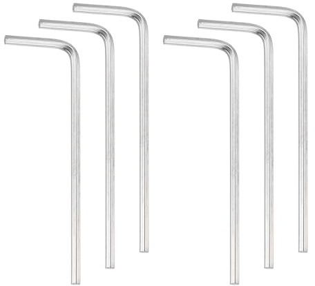 sourcing map 6pcs Hex Key Wrench 1.5mm Cr-V Steel L-Shape Hexagon Metric Wrenches Repairing Tool for Home DIY Bike Motorcycle Repair, Silver