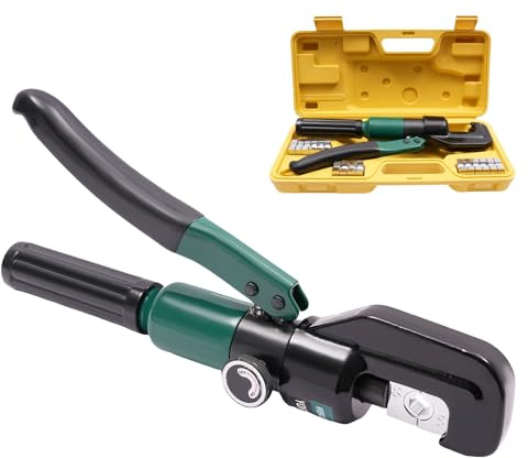 Manuelle Hydraulikzange YQK-70 Hydraulische Crimpzange Presszange Quetschzange Kabelschuhe Zange 4-70 mm² - 8 Matrizen - Presswerkzeug für Alu-, Kunststoff- und Mehrschichttuben