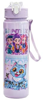 K-Pop Borraccia 700ml, Plastica Senza BPA Bottiglia con Cannuccia, Rumi Zoey Mira K-pop Regalo Ragazza (#D)