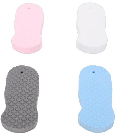 Exfolierande Kroppsskrubbsvamp med 3D-textur, Ultramjuk och Återanvändbar för Känslig Hud – Snabbtorkande Svamp med Hängande Rep, Hållbart Material, 4-delat Set för Vuxna och Barn