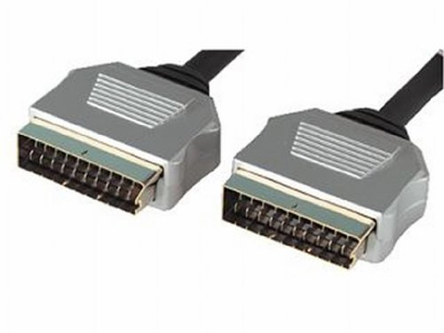 Reines Kupfer OFC HQ Scart Kabel Runde Anschlusskabel Metall Ende 5 m [5 Meter/5m]