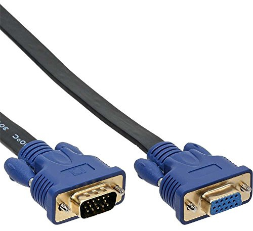 InLine 21503 Cavo S-VGA, Sub-D 15PIN HD Femmina a Sub-D 15PIN HD Maschio, 1.5M, Piatto, PIN Dorati Nero