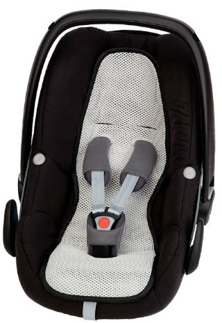 Altabebe (AL7040) Atmungsaktive Sommer Sitzeinlage, Sitzauflage für Babyschale - Kühlt und schützt den Sitzbezug vor Flecken - Farbe: weiß