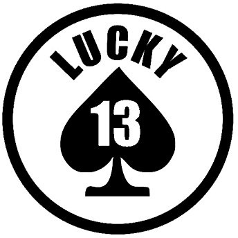 NetSpares Plott Aufkleber Lucky 13 Pik Sticker Autoaufkleber Tuning Shocker Dub Fun