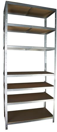 Shelf Creations BASIC Schwerlastregal 200x140x60cm verzinkt 7 Böden Steckregal Kellerregal Lagerregal Werkstattregal Archivregal Haushaltsregal Ordnerregal Metallregal Garagenregal Fachbodenregal