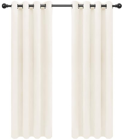 Easy-Going Cortinas Opacas para Dormitorio, Aislamiento térmico sólido con Ojales, Cortinas de Ventana para reducción de Ruido, Cortinas de oscurecimiento de habitación para Sala de Estar, 2 Paneles