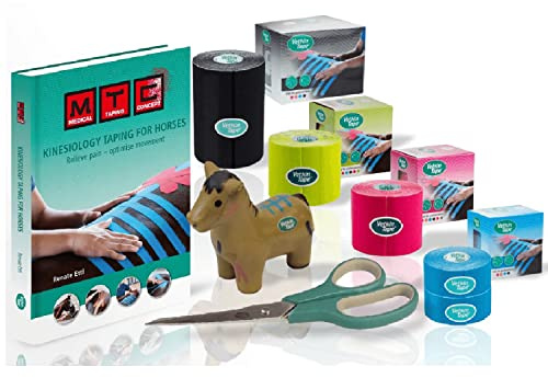 Vetkin Tape Introductory Offer | Pferde & Canine Kinesiology Tape | Horse Taping Book | 3 Sizes Veterinary Kinesiology Tape | Premium Scissor