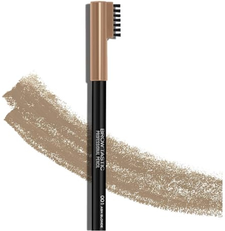 Manhattan Brow'Tastic Professional Pencil Fb. 001 Ash Blonde, Augenbrauenstift mit integriertem Bürstchen, 1,4 g