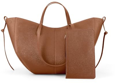 DKIIL NOIYB Beuteltasche Leder Tote Bag Shopper Tasche Damen Groß PU Weichem Leder Umhängetasche Handtasche Hobo Bag Henkeltaschen Mit Kleinem Geldbörse für Schule, Einkaufen, Reisen