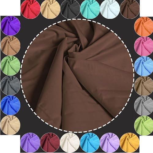Baumwollstoff Meterware 50cm x 240cm Uni Braun MAXI BREITE | 100 % Baumwolle Stoffe 1,2qm Einfarbig EXTRABREIT - Patchwork Dekostoff zum Nähen - Quiltstoffe Waschbar und Atmungsaktiv