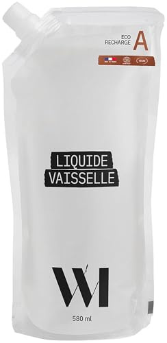 What Matters | Liquide Vaisselle Eco-Recharge 580ml - Efficacité & Parfum Fleur d'Oranger, Naturel et Biodégradable