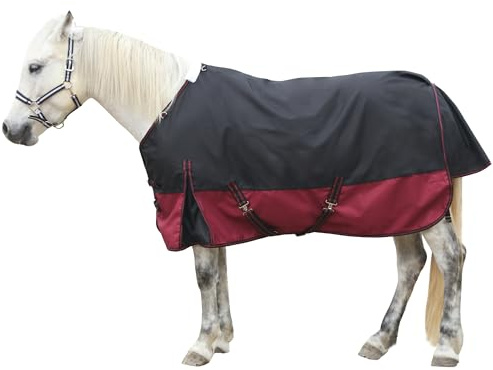 1200D Regendecke Pferd, Reißfeste Wasserdichte Atmungsaktive Pferdedecke 0g | Reißfestes 1200D-Material, Schützt vor Regen und Wind, Ideal für die Übergangszeit und Regnerische Tage ohne Wärmefüllung